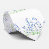 Cravate Bluebells fleurs bleues motif aquarelle fleurie (Roulé)