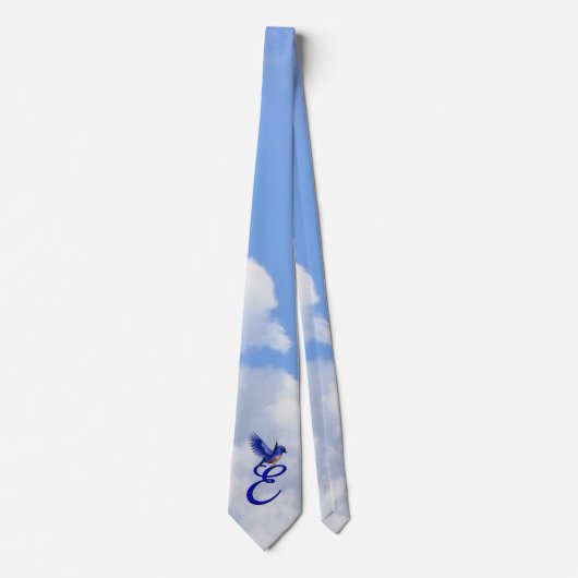Cravate Bluebird Elegant Monogram Initiale E (Devant)