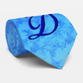 Cravate Bluebird Elegant Monogramme Initiale D (Roulé)
