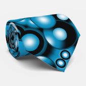Cravate Blues Cercle Concentré Orbital Art Abstrait (Roulé)