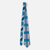 Cravate Bluesy Blues and Gray Color Block Print (Dos)