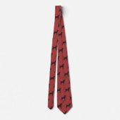Cravate Bluetick Coonhound Chien Silhouettes Motif Rouge (Dos)