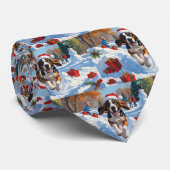 Cravate Bluetick Coonhound Courir dans la neige avec Noël (Roulé)