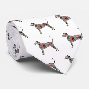 Cravate Bluetick Coonhound Geometric Pattern Silhouette
