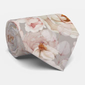 Cravate Blush Peony Watercolor Floral Wedding (Roulé)