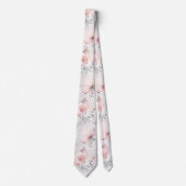 Cravate Blush Pink Dusty Rose Silver Gray Greenery Wedding (Devant)
