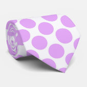 Cravate Blush Pink Polka Dots on White Custom Necktie (Roulé)