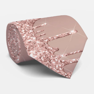 Cravate Blush Rose Gold Tie à nœud Pailleté