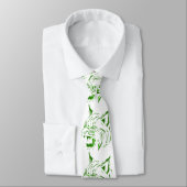 Cravate Bobcat Wild Cat Team Mascot Necktie Vert/Blanc (Attaché)