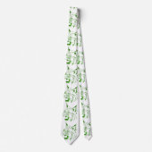 Cravate Bobcat Wild Cat Team Mascot Necktie Vert/Blanc (Devant)