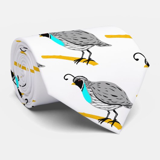 Cravate Bobwhite Quail à gorge bleue Thunder_Cove (Roulé)