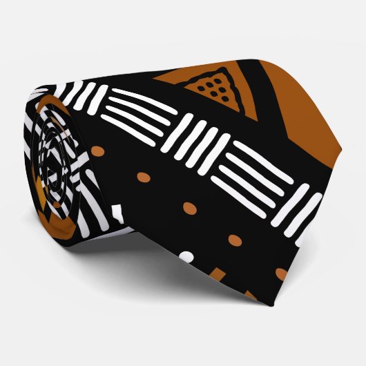 Cravate Bogolan africain imprimé (Roulé)