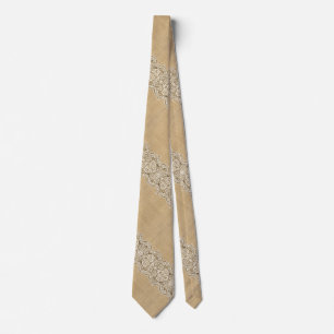 Cravate Bohème pays occidental rustique burlap et dentelle