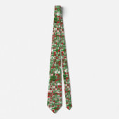 Cravate Bohemian Funky Motif de tableau de Noël (Devant)