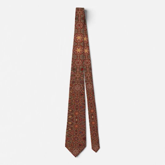 Cravate Bohemian Kitsch Rust Brown Floral Motif à imprimer (Devant)