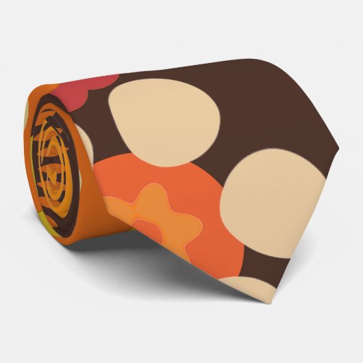 Cravate Boho 70s 60s Hippy Retro Tie (Roulé)