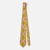 Cravate Boho Abstrait Pastel Formes Motif rose jaune (Devant)