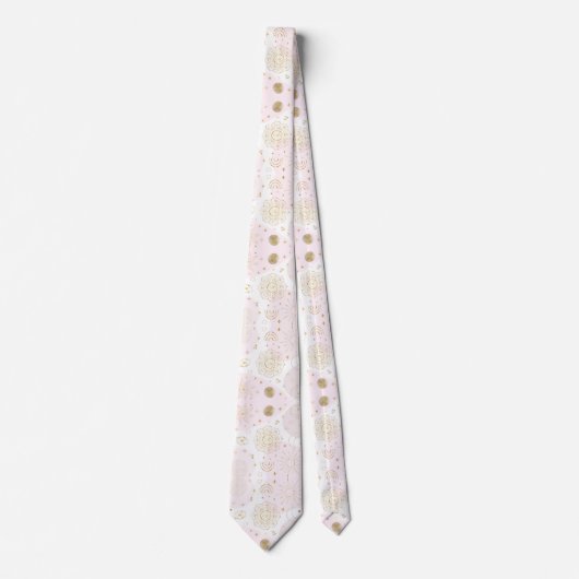 Cravate Boho Astrologie Gold Motif céleste (Devant)