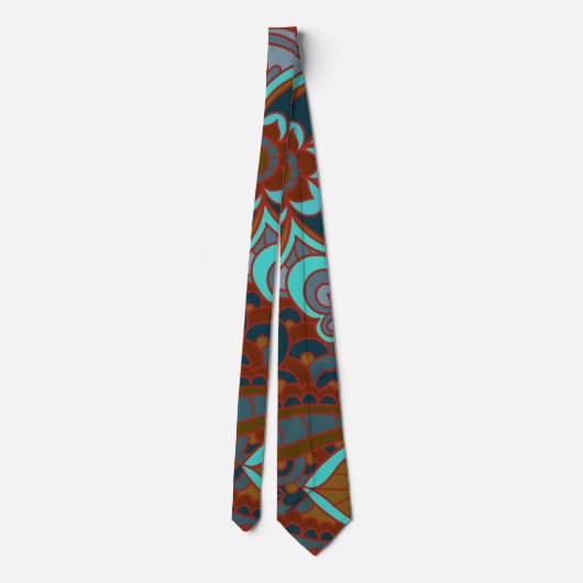 Cravate Boho, Brown et Turquoise (Dos)