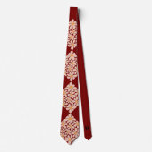 Cravate Boho Chic Florals Maroon Personnaliser Initiale (Devant)