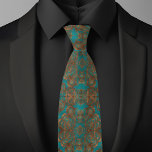 Cravate Boho Cuivre Turquois Élégant Motif<br><div class="desc">Boho Cuivre et Turquoise Elegant Motif Necktie Ajoutez une touche de sophistication bohème à votre garde-robe avec Boho Copper et Turquoise Elegant Motif Necktie, avec un design numériquement édité AI qui fusionne magnifiquement les tons de cuivre terreux avec des teintes turquoise vibrantes. Inspirée par l'esthétique boho-chic et l'art du sud-ouest,...</div>