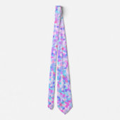 Cravate Boho Éclectique Mosaïque Colorée Pastel Pailletée (Dos)