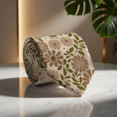 Cravate Boho Floral Arrière - plan beige