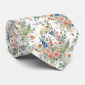 Cravate Boho Floral Céleste Lune & Serpents Botanique (Roulé)