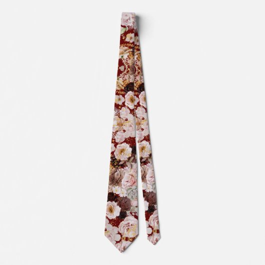 Cravate Boho H2 Dusty Rose Bourgogne Mums do-it-yourself a (Devant)