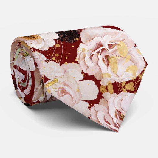 Cravate Boho H2 Dusty Rose Bourgogne Mums do-it-yourself a (Roulé)