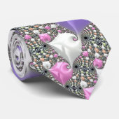 Cravate Boho Hippie Trippy Super coloré Pastel Fractal (Roulé)