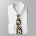 Cravate Boho Modern Botanical Black Groomsmen Wedding<br><div class="desc">A modern floral tie in beige and black with a retro-inspired design. Perfect for groomsmen,  weddings,  or anyone who loves a timeless yet bold accessory. The neutral palette and vintage-style flowers make it versatile for formal occasions,  while still adding a touch of personality and charm.</div>