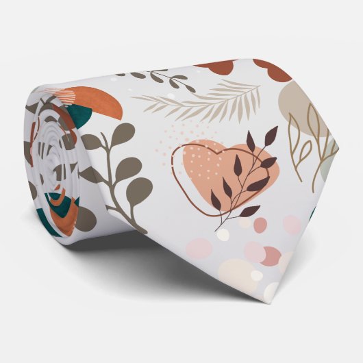 Cravate BOHO Motif esthétique A10 Offwhite BG (Roulé)