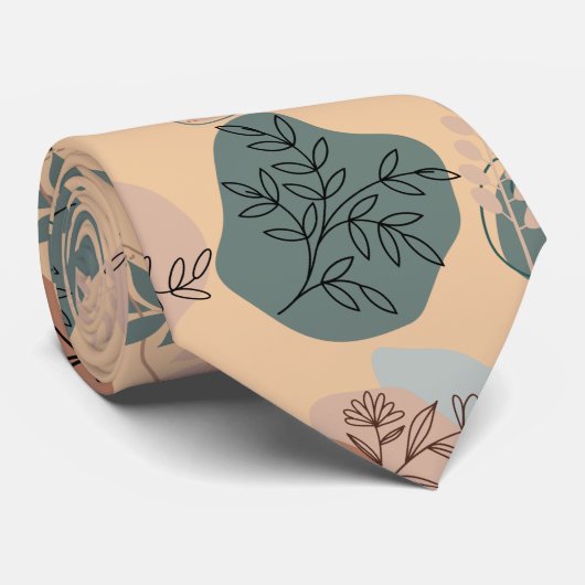 Cravate BOHO Motif esthétique A12x4. L Orange BG (Roulé)