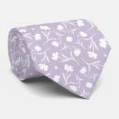 Cravate Boho Motif Groomsmen Floral Liberty Lavender (Roulé)