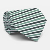 Cravate Boho Neutral Greens Colored Stripes Necktie (Roulé)
