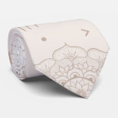 Cravate Boho Neutral Space Doodles Design esthétique (Roulé)