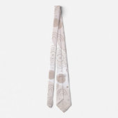 Cravate Boho Neutral Space Doodles Design esthétique (Dos)