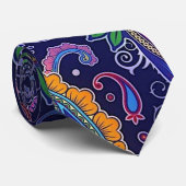 Cravate Boho Paisley multicolore Blur (Roulé)