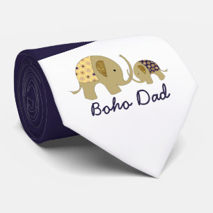 Cravate Boho Papa, Gold Elephant