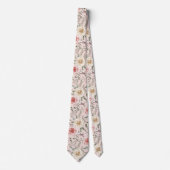 Cravate Boho Rose Pêche Crème Floral Botanique (Devant)