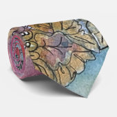 Cravate Boho Shabby Chic Fleur Jardin Aquarelle (Roulé)