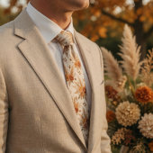 Cravate Boho Terracotta Rustic Botanical