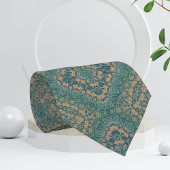 Cravate Boho Turquoise Et Beige Ancien En Danger