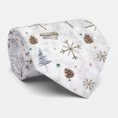 Cravate Boho Twigs & Pinecone Christmas ID986 (Roulé)