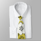 Cravate boho vert blanc shabby chic fleur damask (Attaché)