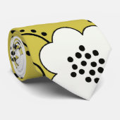 Cravate boho vert blanc shabby chic fleur damask (Roulé)