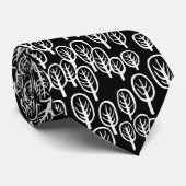 Cravate Bois blanc sur noir (Roulé)