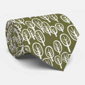 Cravate Bois blanc sur vert Brown (Roulé)