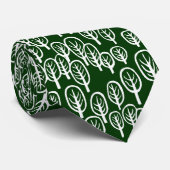Cravate Bois blanc sur vert foncé (Roulé)